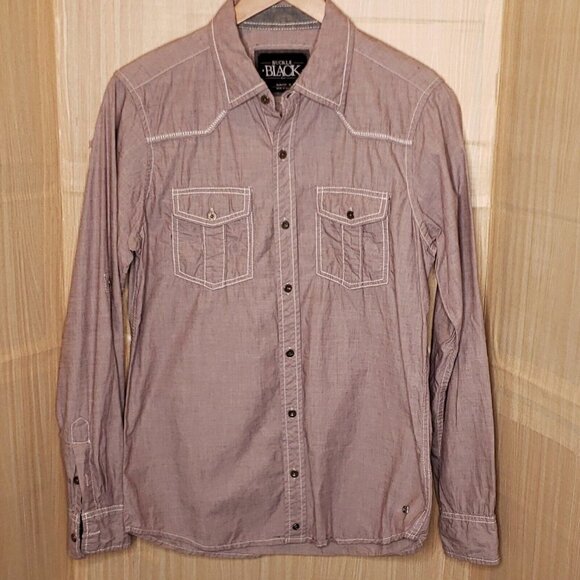 Buckle Black Men Light Purple Casual Slim Fit Button Down Medium - Picture 1 of 5